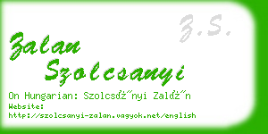 zalan szolcsanyi business card